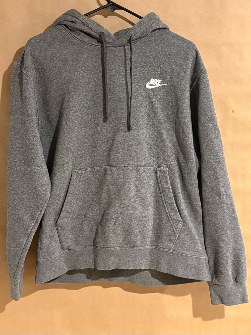 Nike Gray Crewneck Pullover Hoodie with Small Logo